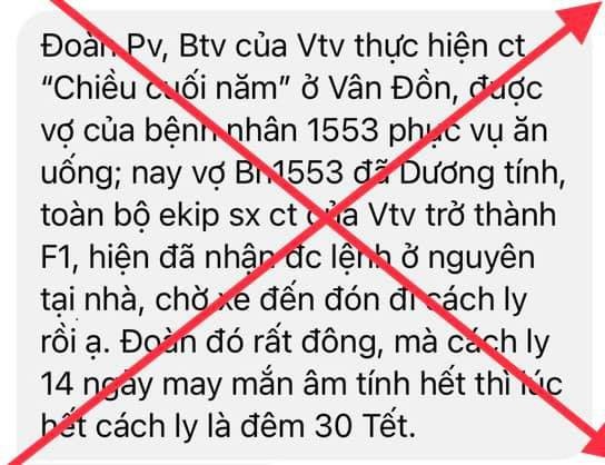 Phía VTV lên tiếng về thông tin các phóng viên Thời sự tiếp xúc với BN COVID-19 Quảng Ninh ảnh 2