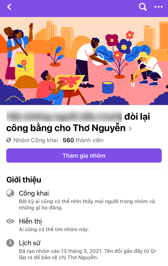Netizen xôn xao khi xuất hiện group Facebook “đòi lại công bằng cho Thơ Nguyễn“ ảnh 1