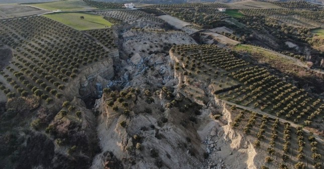 Động đất Thổ Nhĩ Kỳ: Hãi hùng vết nứt dài 300m, sâu 40m xuất hiện giữa vườn ô liu ảnh 4