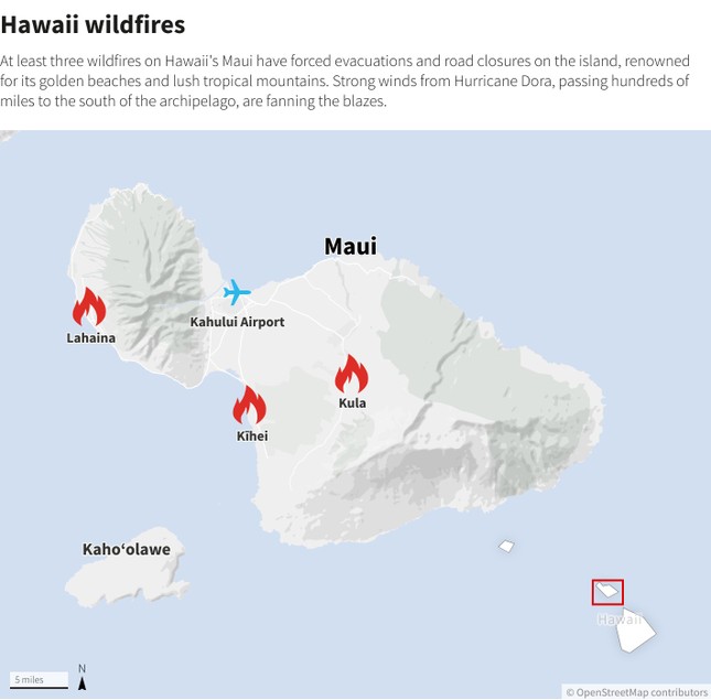 Đám cháy rừng tàn phá thành phố nghỉ dưỡng ở Hawaii, 36 người thiệt mạng ảnh 1
