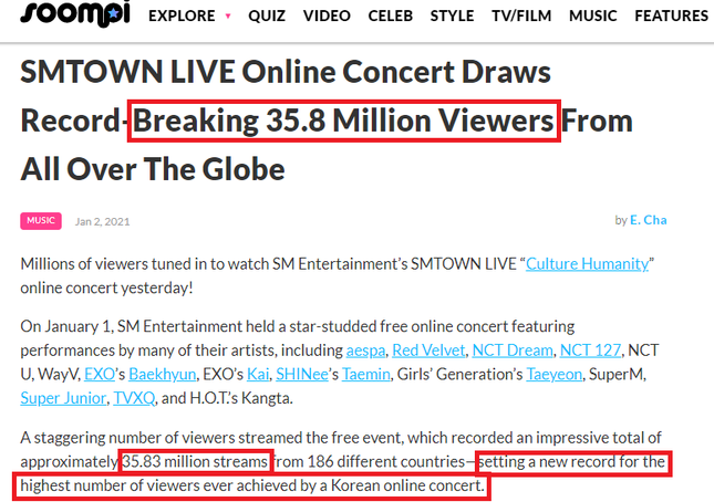 SM vượt mặt BTS, nắm giữ kỷ lục concert online có nhiều người xem nhất Hàn Quốc? ảnh 2