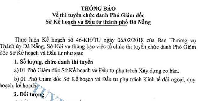 Vì sao con trai cựu Chủ tịch Đà Nẵng vẫn được thi tuyển PGĐ Sở? ảnh 1