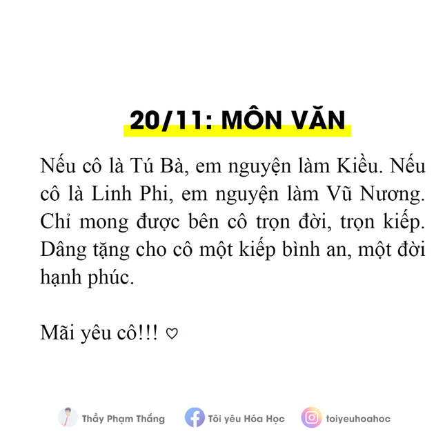 “Chất” ngất với bộ lời chúc 20/11 “đo ni đóng giày” cho từng bộ môn, bạn đã lưu lại chưa? ảnh 2