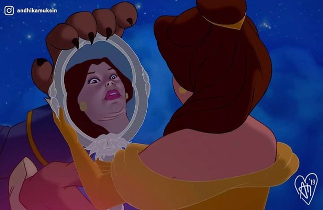 Bạch Tuyết mũi heo, Ariel đắc ý, Bella hai cằm: Biểu cảm khó đỡ của các công chúa Disney ảnh 4