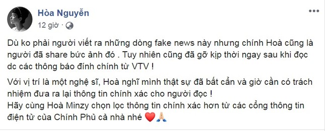 Lỡ phát tán tin giả về dịch COVID-19, Hòa Minzy có thể bị phạt hành chính ảnh 2
