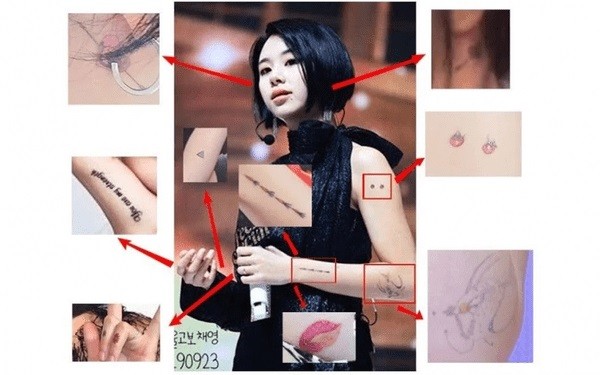 Netizen phát hoảng khi kiểm đếm số lượng hình xăm trên người Chaeyoung (TWICE) hiện giờ ảnh 2