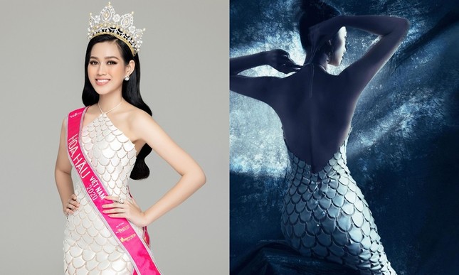 Diện cùng bộ váy tiên cá, Hoa hậu Đỗ Thị Hà và Lương Thùy Linh mang đến cảm giác đối lập ảnh 6
