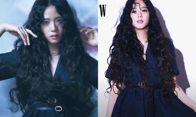 Cùng mặc bộ váy xanh thanh nhã, Triệu Lệ Dĩnh sang chảnh còn Jisoo lại phóng khoáng ảnh 4