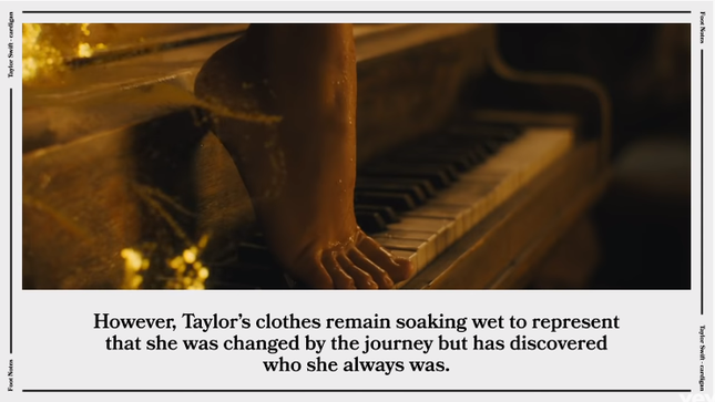 Sợ fan không tìm ra hết “hint”, Taylor Swift đăng hẳn một clip giải thích về MV “cardigan“ ảnh 12