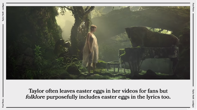 Sợ fan không tìm ra hết “hint”, Taylor Swift đăng hẳn một clip giải thích về MV “cardigan“ ảnh 2
