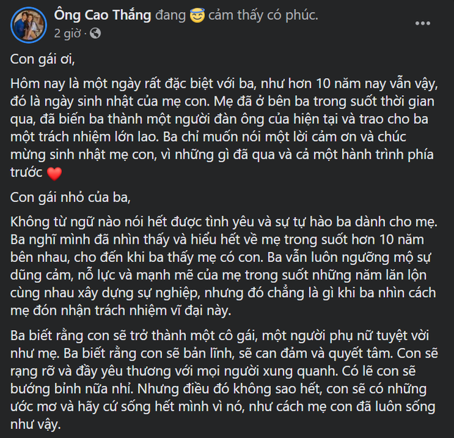 Xúc động với bức thư gửi con gái tương lai của Ông Cao Thắng nhân dịp sinh nhật Đông Nhi ảnh 2