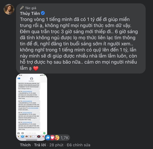 Thủy Tiên, H'Hen Niê cùng loạt sao Việt kêu gọi ủng hộ đồng bào miền Trung trong mùa bão ảnh 2