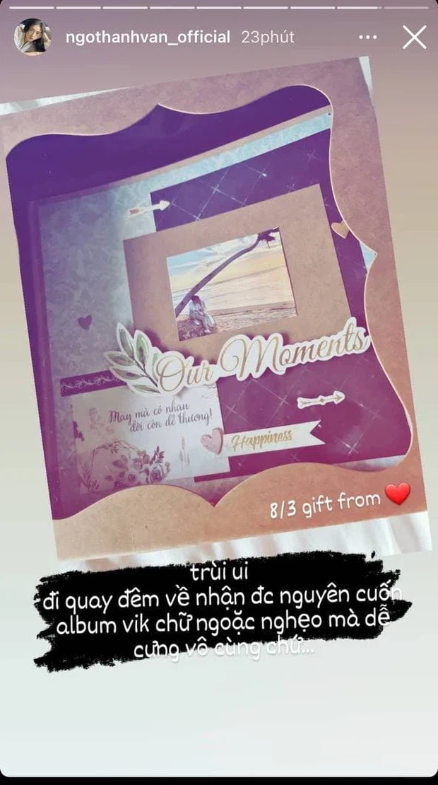 Ngô Thanh Vân khoe quà Huy Trần tự tay làm tặng ngày 8/3, lộ khoảnh khắc ngọt ngào ảnh 1