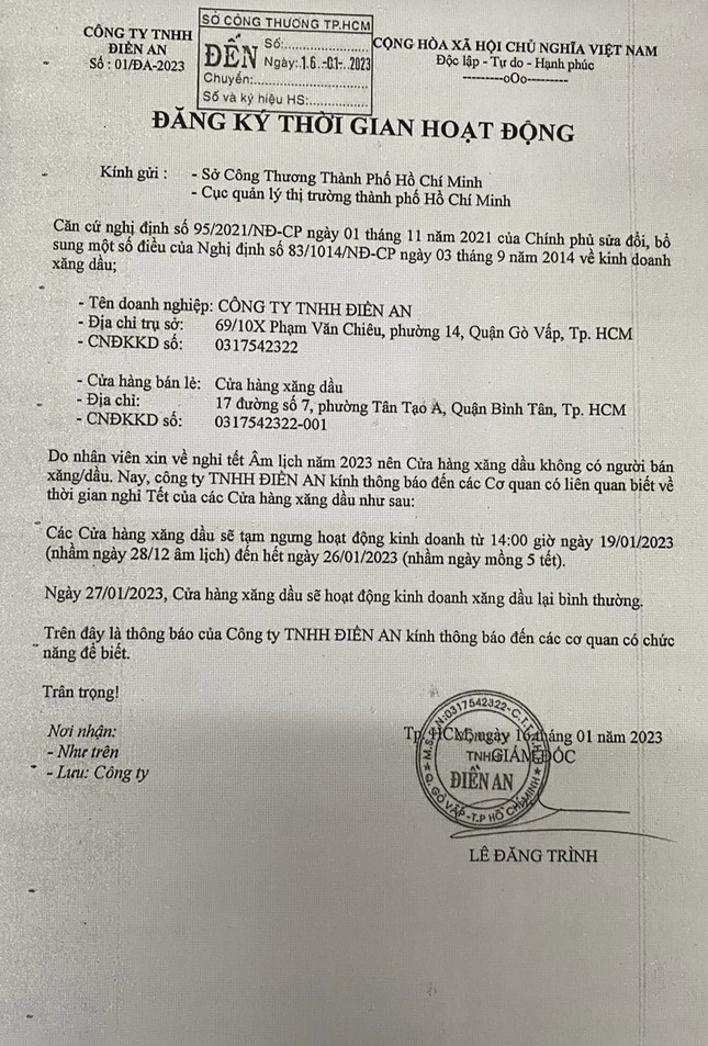 Loạt cây xăng đột ngột ‘nghỉ Tết': Sở Công Thương TPHCM quá... dễ dãi? ảnh 2