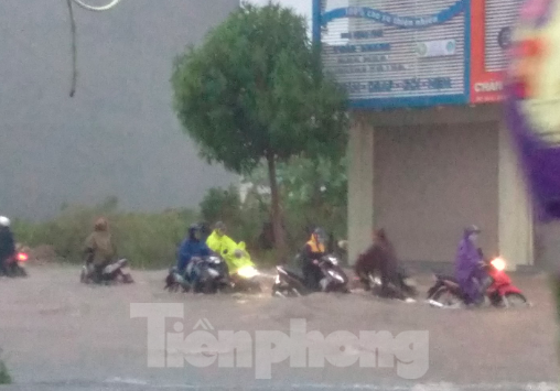 Mưa lớn kéo dài, các tuyến phố Thái Bình thất thủ, biến thành sông ảnh 12