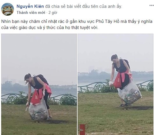 Cô gái Tây dọn rác ở Phủ Tây Hồ: Nhà mình sao để khách làm hộ? ảnh 1