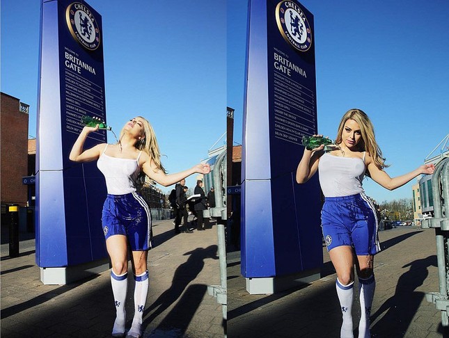 Hoa hậu siêu vòng ba Anh hứa khoả thân nếu Chelsea thắng Ngoại hạng Anh ảnh 3