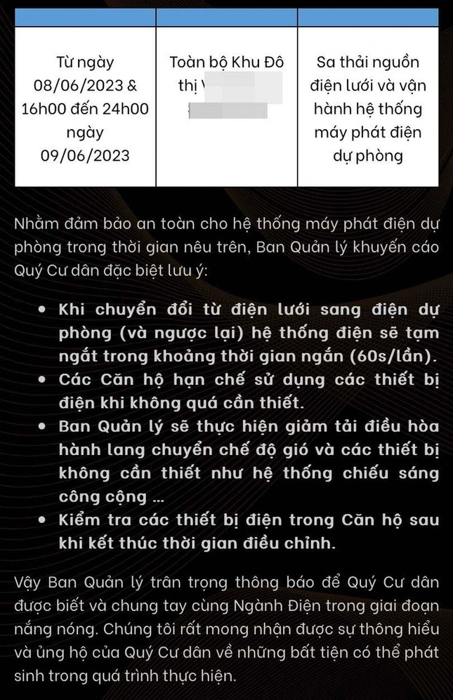 Khu chung cư 'nhà giàu' ở Hà Nội chi 200 triệu đồng/giờ chạy máy phát điện ảnh 2