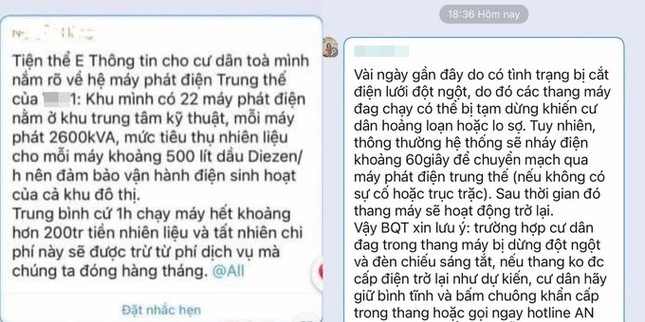 Khu chung cư 'nhà giàu' ở Hà Nội chi 200 triệu đồng/giờ chạy máy phát điện ảnh 3