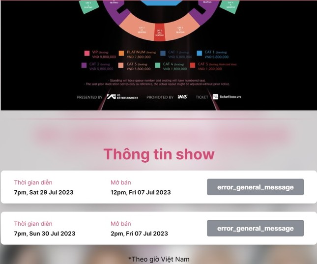 Vừa mở, trang web bán vé show BlackPink ở Hà Nội đã bị sập ảnh 2