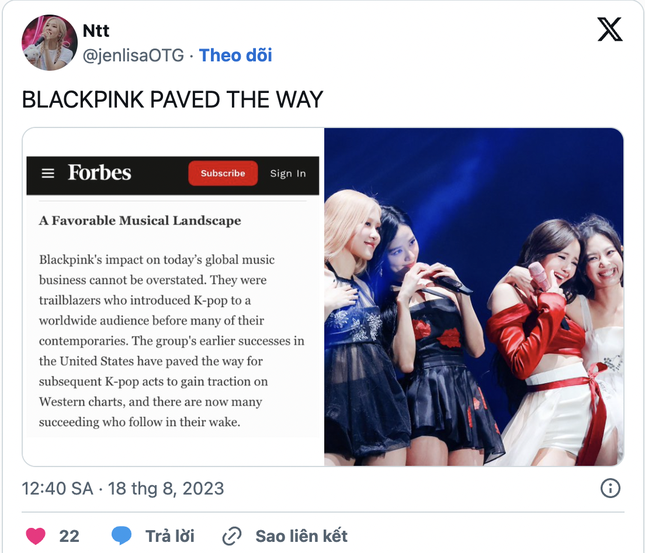Forbes khen BlackPink mở đường cho Kpop, cư dân mạng phản đối ảnh 2