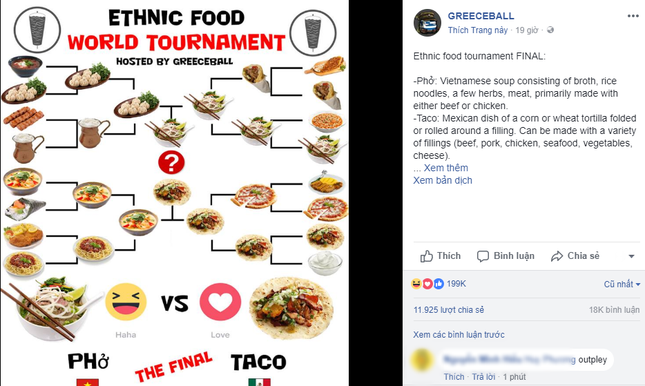 Mạng xã hội rần rần "cuộc đua" giữa Phở và Taco, món ngon nào sẽ thắng? ảnh 1
