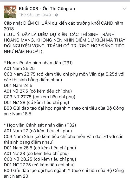 Được quan tâm nhiều: Bùi Tiến Dũng cắt tóc mới, thực hư điểm chuẩn các trường khối Công an ảnh 1