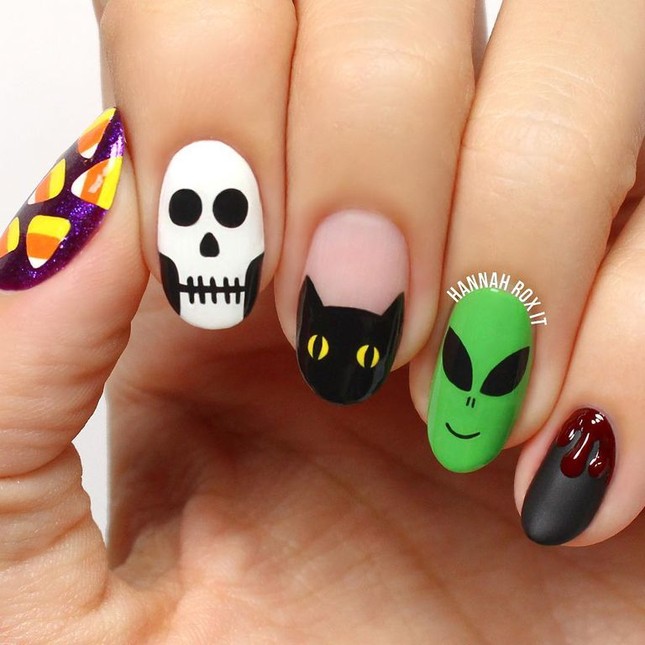 Mẫu nail siêu độc đáo "bao hot" nhất tháng cô hồn ảnh 10
