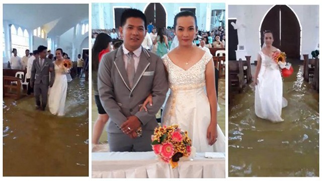 Ấn tượng lễ cưới rước dâu bằng thuyền giữa lênh đênh nước lụt ảnh 1
