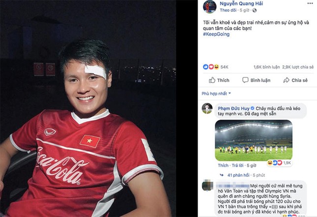 Facebook các cầu thủ: Quang Hải "vẫn đẹp trai nhé", Tiến Dũng "cứ ăn ngon và khỏe là vui" ảnh 3