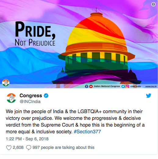 Ấn Độ: chính thức bỏ hình sự hóa đồng tính khỏi luật pháp, cộng đồng LGBT xuống đường ăn mừng ảnh 4