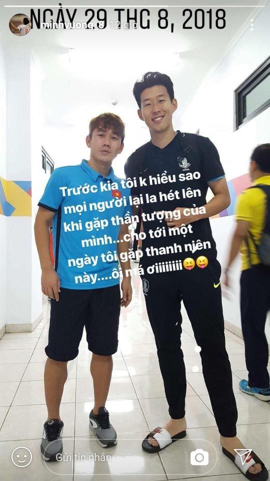 Khoe ảnh chụp cùng thần tượng Son Heung-min, Minh Vương được fan khen ngợi vì điều này ảnh 1