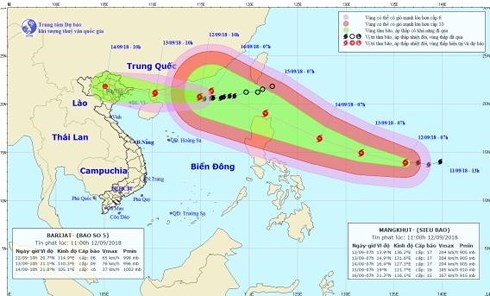 Bão số 5 sẽ gây mưa lớn, siêu bão Mangkhut đổi hướng đi, xu hướng tiến vào Bắc Bộ ảnh 1