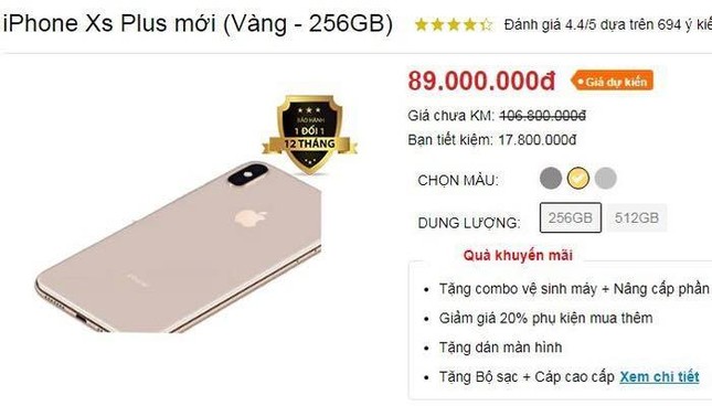 Shop điện thoại Việt Nam bán iPhone Xs Max giá 89 triệu đồng, vài tiếng sau "tụt" 35 triệu ảnh 1