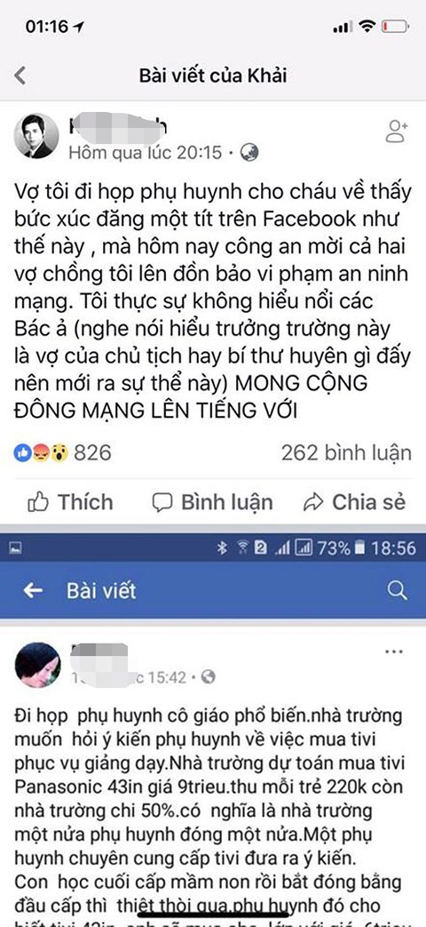 Thực hư chuyện "bị CA mời làm việc" vì đăng giấy mời họp phụ huynh lên Facebook ảnh 2