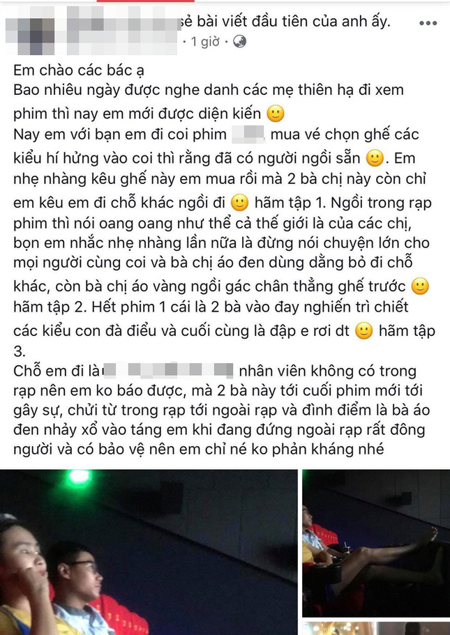 Dân mạng phẫn nộ với thái độ của 2 cô gái chiếm chỗ, gác chân lên ghế ở rạp phim ảnh 1