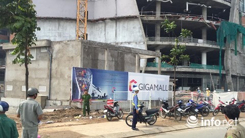 3 công nhân rơi xuống đất: Đình chỉ dự án Trung tâm thương mại Giga Mall ảnh 1