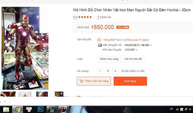 Hí hửng mua Iron Man trên mạng, thanh niên cay đắng nhận về sản phẩm bị "còi xương" ảnh 1