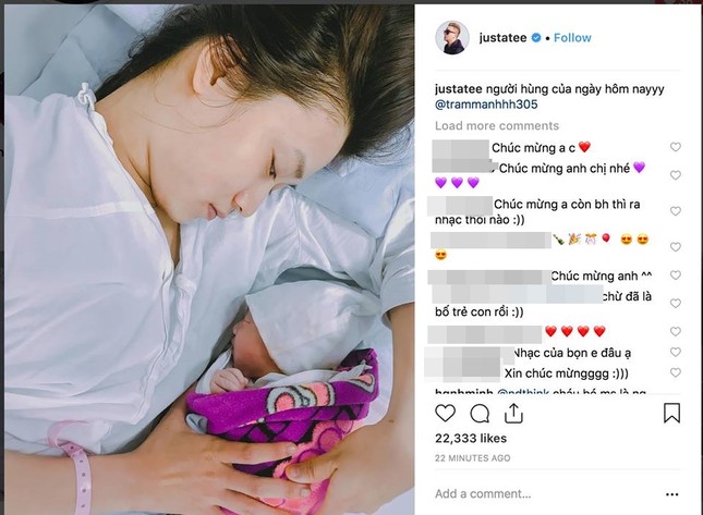 JustaTee vừa đăng ảnh khoe con gái đầu lòng, fan đã kéo vô đòi MV như đã hứa ảnh 1