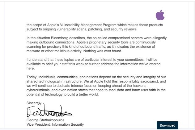 Apple viết thư lên Quốc hội Mỹ "thanh minh" không hề có chip gián điệp trong hệ thống máy chủ ảnh 3
