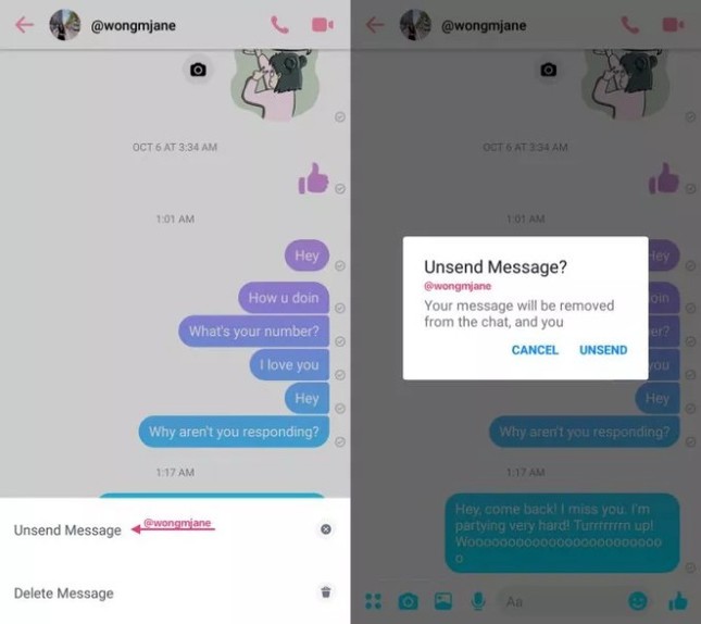 Tính năng thu hồi tin nhắn - "Unsend" sắp được Facebook phát hành trên Messenger ảnh 1