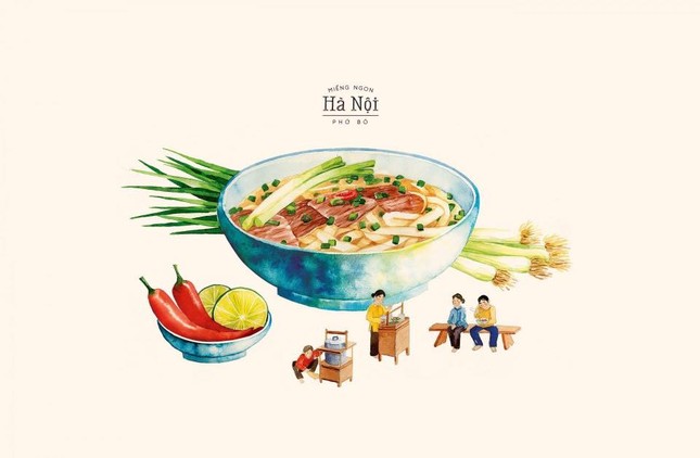 Dạo một vòng thưởng thức những "Miếng ngon Hà Nội" qua loạt tranh siêu yêu ảnh 4