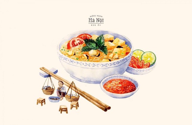 Dạo một vòng thưởng thức những "Miếng ngon Hà Nội" qua loạt tranh siêu yêu ảnh 5