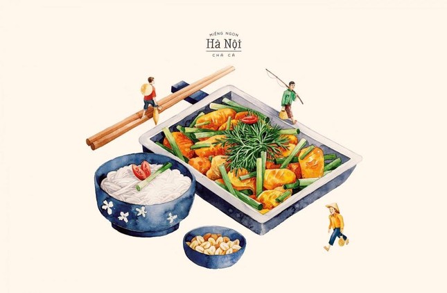 Dạo một vòng thưởng thức những "Miếng ngon Hà Nội" qua loạt tranh siêu yêu ảnh 7