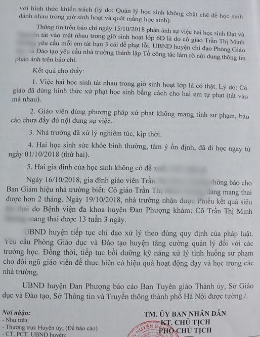 Vụ cô giáo bắt học sinh tát nhau: Nhà trường thiếu trung thực khi báo cáo ảnh 3