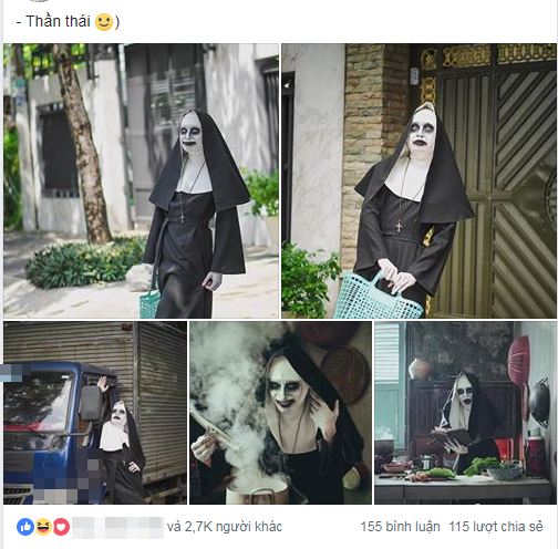 Khi Valak "chuyển hộ khẩu" qua Việt Nam: Thần thái “chanh sả” với đôi dép tổ ong ảnh 2