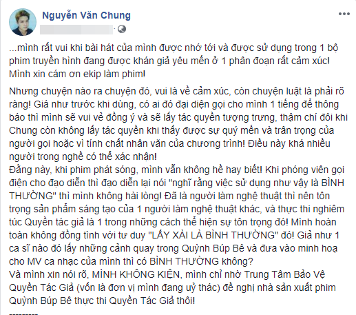 Nhạc sĩ Nguyễn Văn Chung chấp nhận lời xin lỗi từ phía nhà sản xuất "Quỳnh Búp Bê" ảnh 2