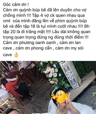 Cặp đôi lên mạng cảm ơn "Quỳnh búp bê" se duyên chuyện tình: Tập 4 quen, tập 18 làm đám cưới ảnh 1