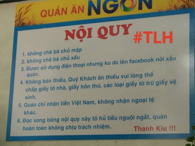 Bảng nội quy "bá đạo" của bà chủ quán hủ tiếu khiến dân mạng nhao nhao xin địa chỉ ảnh 2
