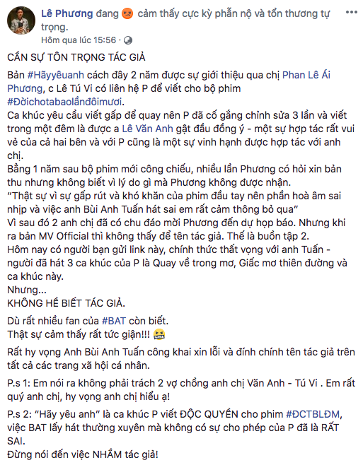 Bùi Anh Tuấn phải lên tiếng xin lỗi tác giả khi bị tố "dùng chùa" ca khúc mà không xin phép ảnh 1